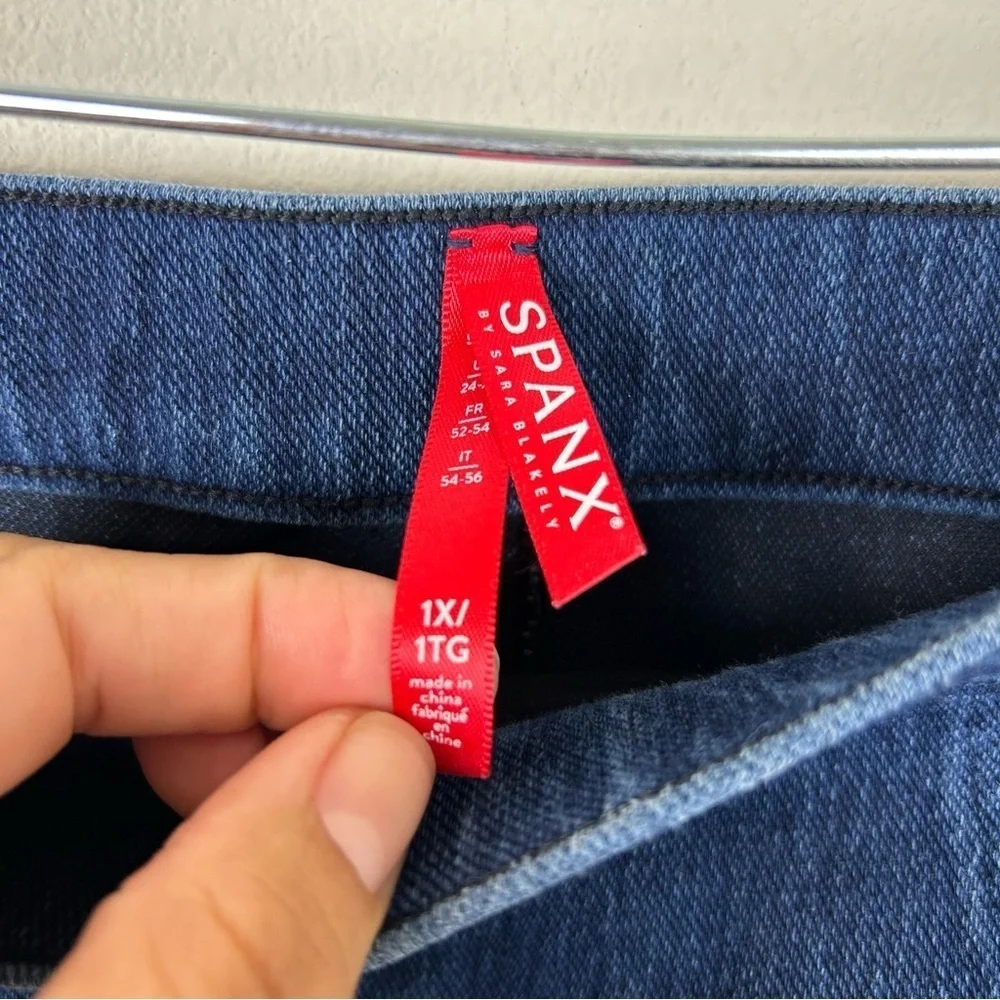 Spanx pull-on dark wash jean jogging pants "Jean-ish ankle leggings" size: 1X - Picture 5 of 9